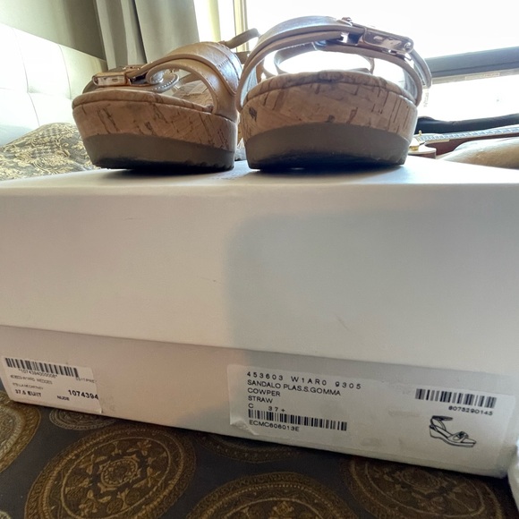 Stella McCartney Beige Cork Wedge Sandals US7 Eu/IT 37.5 - Picture 5 of 6